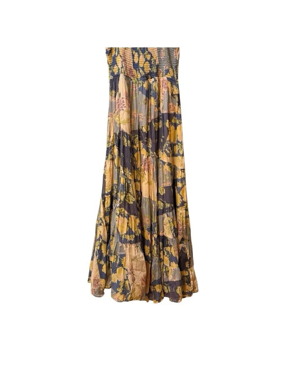 Free People Sundrenched Maxi Floral Dress Size Large Boho Cottagecore Romantic
